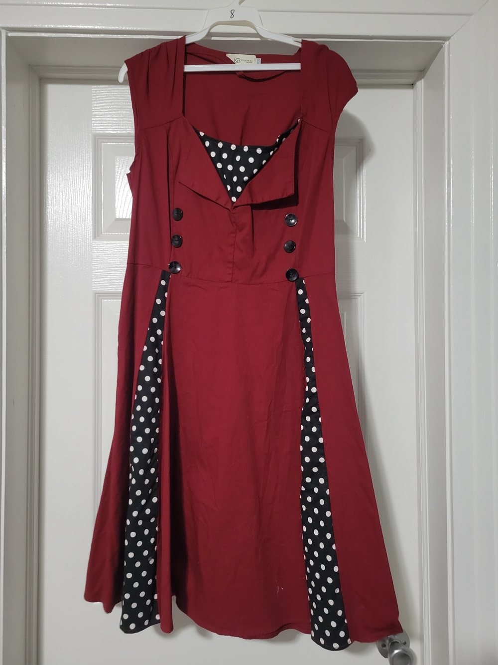 Retro-Inspired Red Polka Dot Midi Dress
